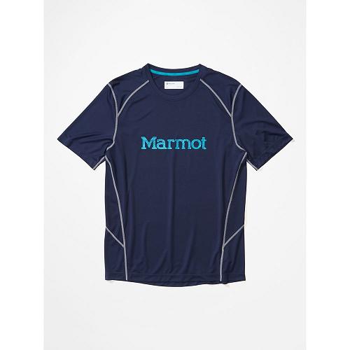 Marmot Clothes Navy NZ - Windridge T-Shirts Mens NZ6173059